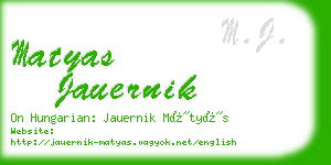 matyas jauernik business card